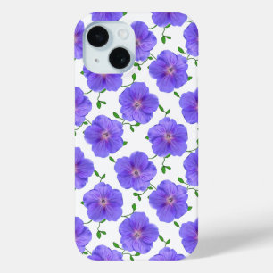 Coque Pour iPhone 15 Jardin bleu Geranium Flower sur n'importe quelle c