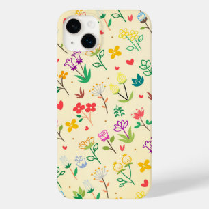 Coque Pour iPhone 14 Plus Jardin d'amour Fleurs de printemps et cœurs