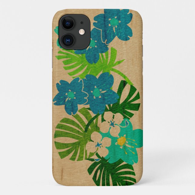 Coques Case-Mate iPhone Jardin de Limahuli Hawaii Faux Wood Turq (Dos)