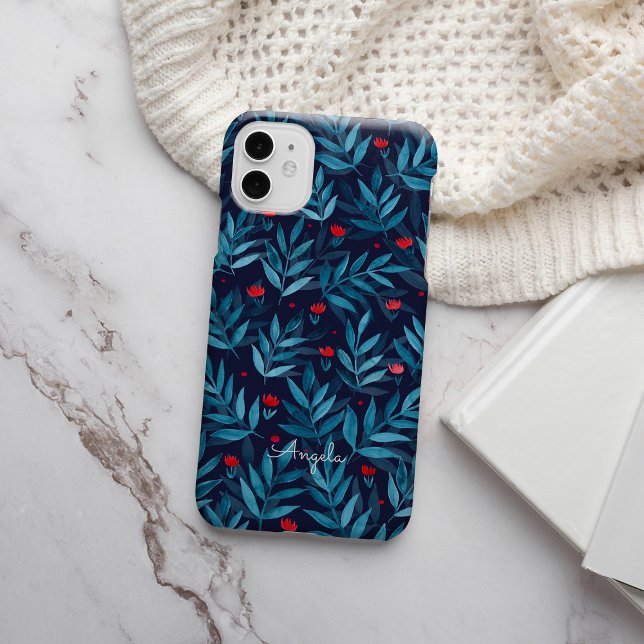 Coques Case-Mate iPhone Jardin de nuit Watercolor personnalisable - turquo (Créateur téléchargé)