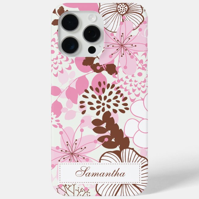 Coques Case-Mate iPhone Jardin de printemps Brown et rose (Verso)