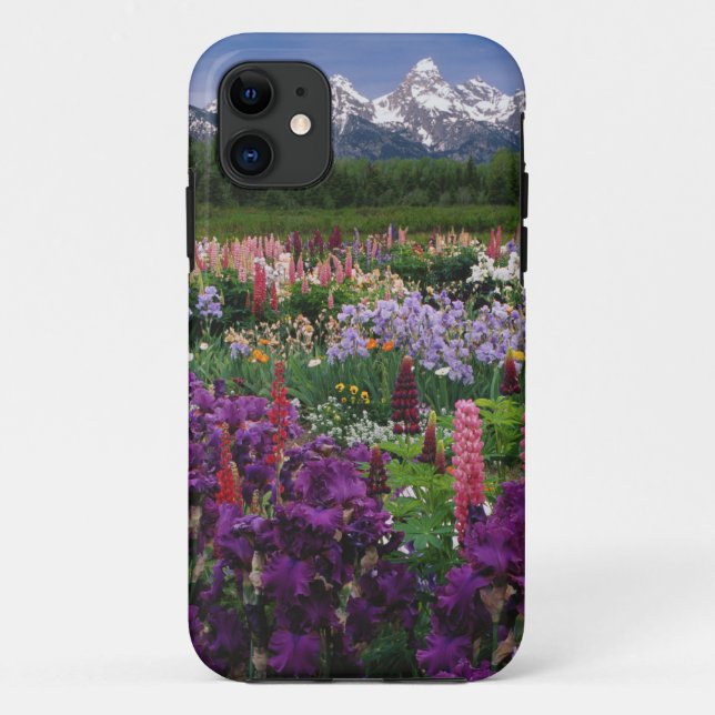 Coques Case-Mate iPhone Jardin d'Iris et de Lupin et chaîne Teton, (Dos)