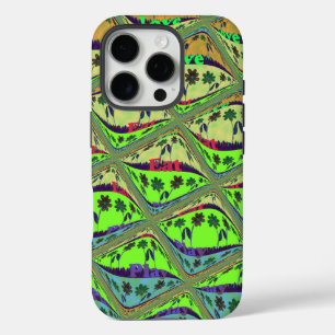 iPhone 16 Pro Case Jardin Éclectique Enchantant À damiers Beauté Flor