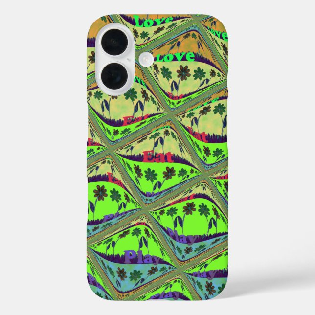 Coques Case-Mate iPhone Jardin Éclectique Enchantant À damiers Beauté Flor (Verso)