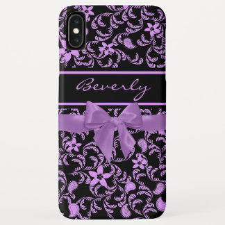 Coque Pour iPhone XS Max Jardin Floral et Bow pourpre