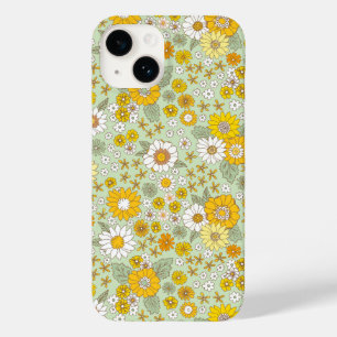 Coque Pour iPhone 14 Jardin Floral Jaune Motif