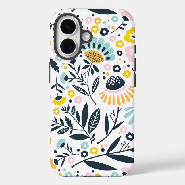 Coques Case-Mate iPhone Jardin géométrique Floral Pastel Motif (Verso)