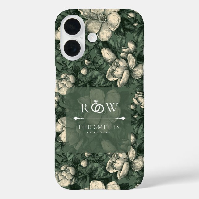 Coques Case-Mate iPhone Jardiniers Fleuris Accent Floral Mariage Vert Fanc (Verso)