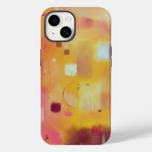 Coque Pour iPhone 14 Jaune Abstrait moderne