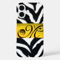 JAUNE BLACK ZEBRA FUR MONOGRAM, Topaz