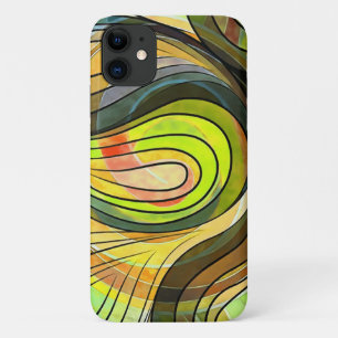 Case-Mate iPhone Case Jaune et brun automnal Doodle avec des lignes noir