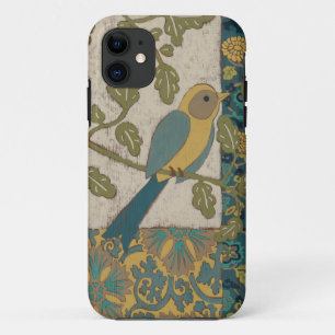 Coques Pour iPhone Jaune et oiseau bleu turquoise étés perché sur 