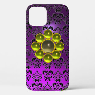 Case-Mate iPhone Case JAUNE GRISE GEMSTONE MON Violet noir Damas