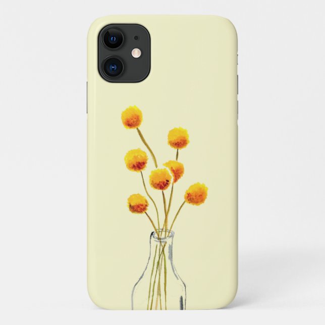 Coques Case-Mate iPhone Jaune heureux Billy Button fleurs Art australien (Dos)