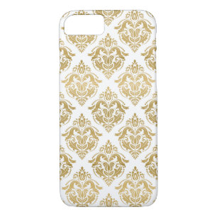 Etui iPhone Case-Mate Jaune or Floral Damas Motif géométrique