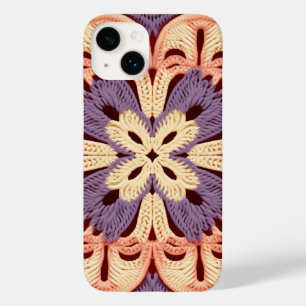 Coque Pour iPhone 14 Jaune OrangepurpleCarré Granny coloré Crochet
