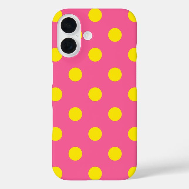 Coques Case-Mate iPhone Jaune sur rose Pois Design Motif (Verso)