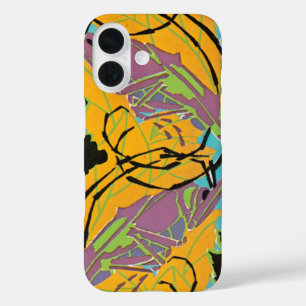 Coques iPhone 16 Jazz Pochoir Jardin Grasshoppers Art Déco vintage