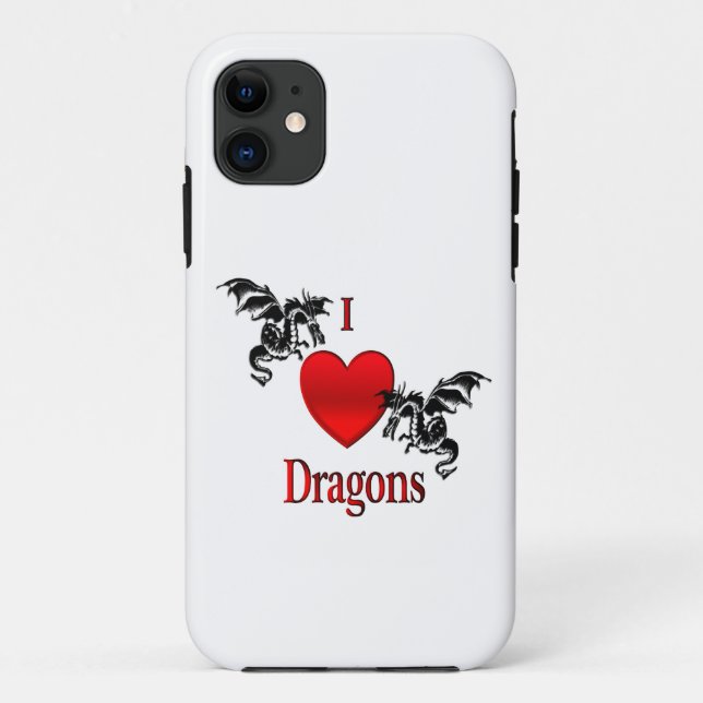 Coques Case-Mate iPhone Je Coeur Dragons (Dos)