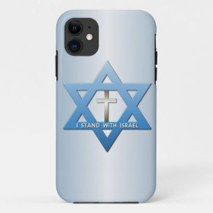 Etui iPhone Case-Mate Je me tiens avec l'étoile de David croisée