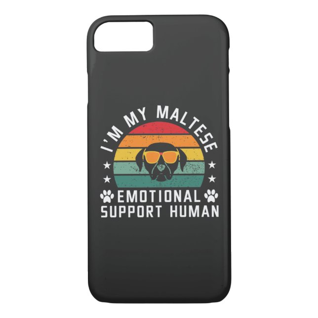 Coques Case-Mate iPhone Je suis mon chien maltais soutien émotionnel humai (Dos)