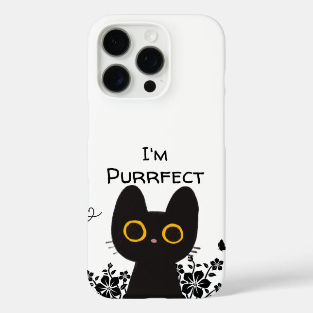 Coques Case-Mate iPhone Je suis Purrfect Cute Black Cat (Verso)