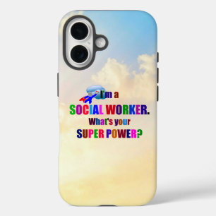 Coque Pour iPhone 16 "Je suis un travailleur social" super-héros