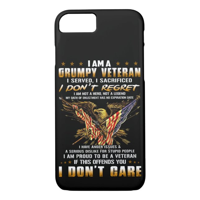 Coques Case-Mate iPhone Je Suis Un Vétéran Grave (Dos)