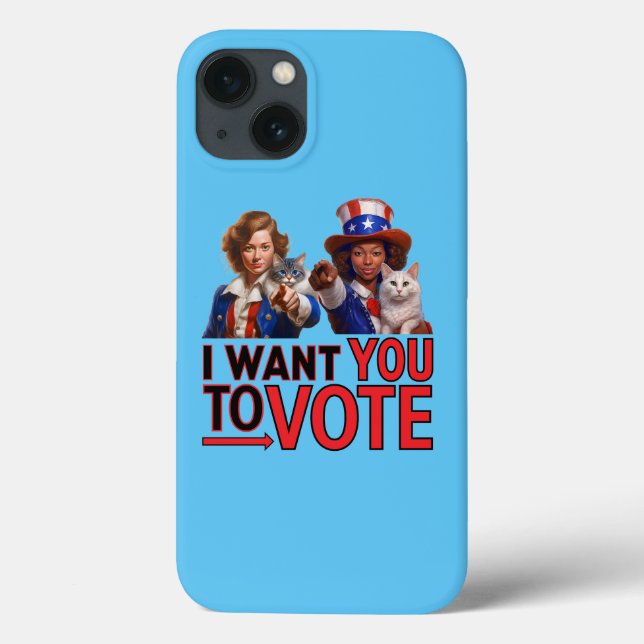 Coques Case-Mate iPhone JE VEUX QUE VOUS VOTIEZ (Mesdames au chat) (Verso)