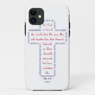 Etui iPhone Case-Mate Jean 3:16 Croix Rouge, Blanche et Bleue