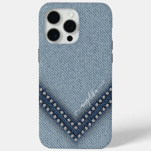 Coque iPhone 15 Pro Max Jean clair avec strass