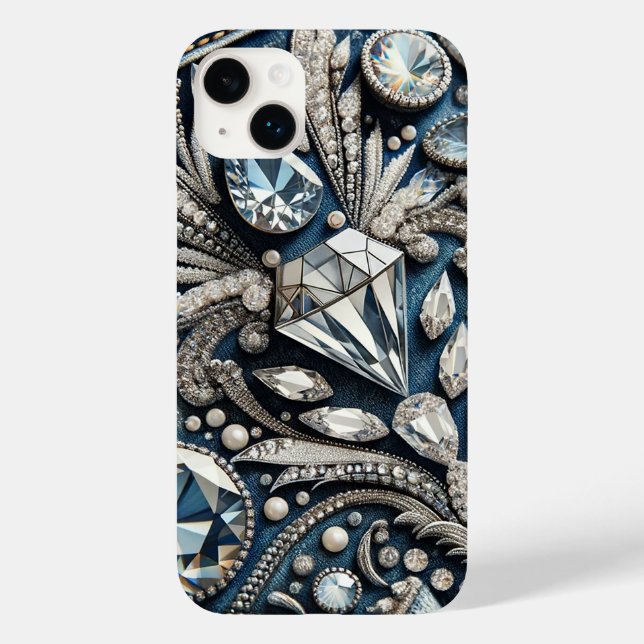 Coques Case-Mate iPhone Jean pailleté Denim & Diamonds Gemstone  (Verso)