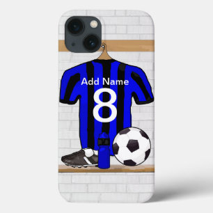 Case-Mate iPhone Case Jersey de football noir et bleu personnalisé