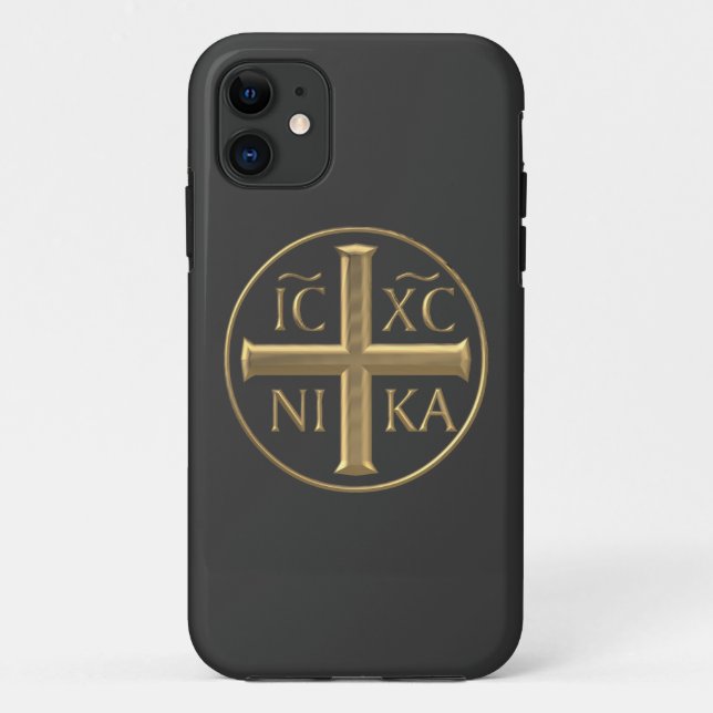 Coques Case-Mate iPhone Jésus-Christ "à trois dimensions" d'or : Conquiert (Dos)
