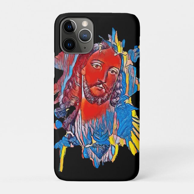 Coques Case-Mate iPhone Jésus Christ Face coeur sacré art Abstrait (Dos)