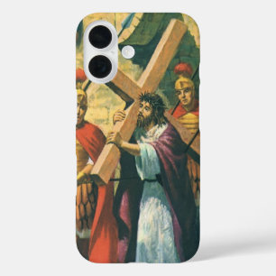 Coque Pour iPhone 16 Jésus-Christ portant la Croix jusqu'à sa Crucifixi