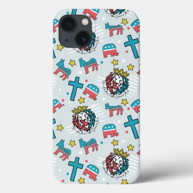 Coques Case-Mate iPhone Jésus est le roi - Motif sans couture (Verso)
