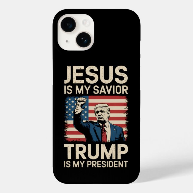 Coques Case-Mate iPhone Jésus est mon sauveur Trump est mon président 47 U (Verso)