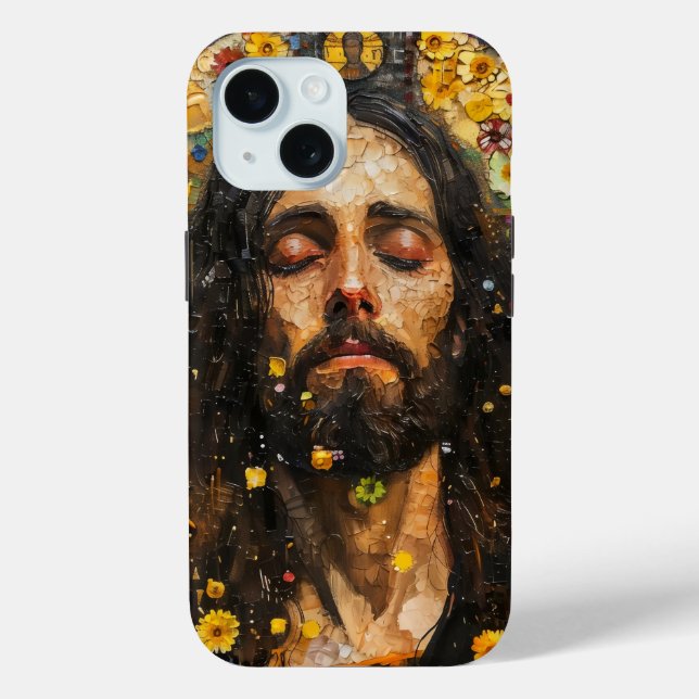 Coques Case-Mate iPhone Jésus et Fleurs Abstraits (Verso)