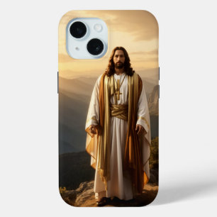 Coque Pour iPhone 15 Jésus Majesté à Sunrise Christian