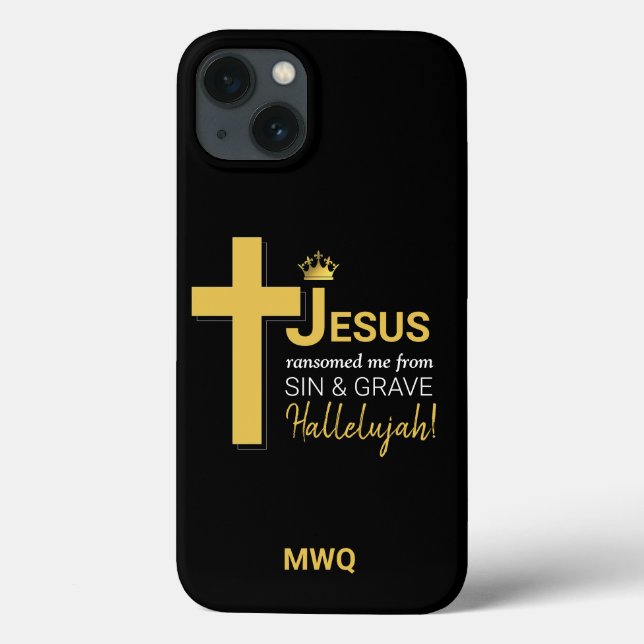 Coques Case-Mate iPhone JÉSUS moderne M'A RANSOMÉ Christian Monogramme (Verso)