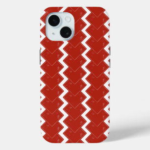Coque Pour iPhone 15 Jeu de carrés rouges