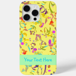 Coque iPhone 15 Pro Max Jeu de Confetti coloré sur Jaune