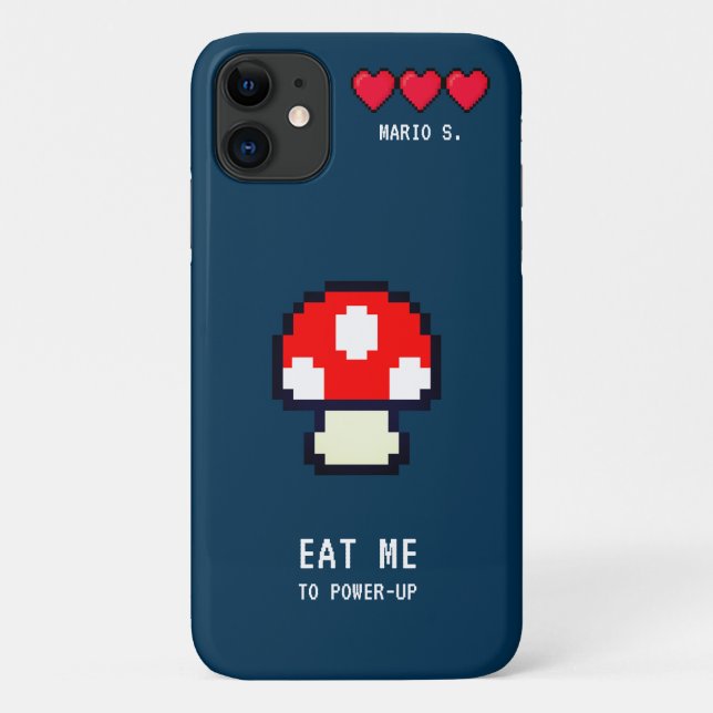 Coques Case-Mate iPhone Jeu d'ordinateur rétro 8 bits - Magic Mushroom (Dos)
