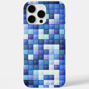 Coques iPhone 16 Pro Max Jeu vidéo Pixels Carré bleu Motif