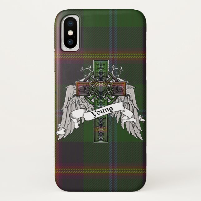 Coques Case-Mate iPhone Jeune croix de tartan (Dos)