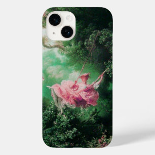 Coque Pour iPhone 14 JEUNE FEMME ET NAGE DANS LA NATURE Vert rose Fuchs