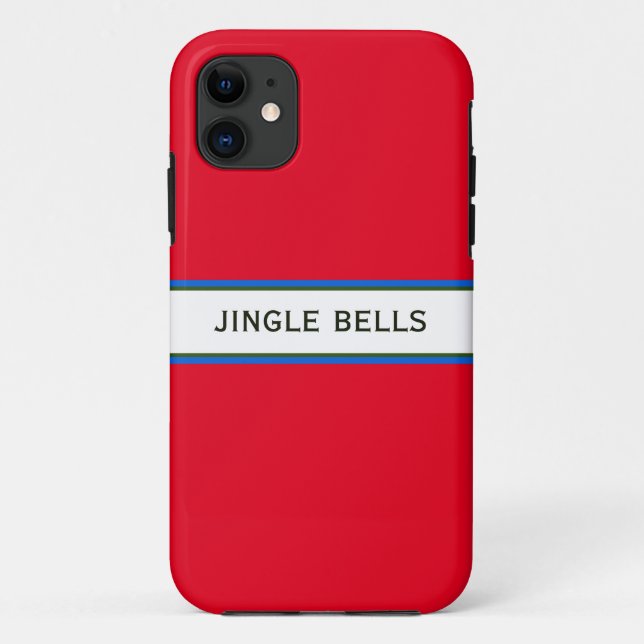 Coques Case-Mate iPhone JINGLE BELLS Festive Moderne Rouge Blancs (Dos)