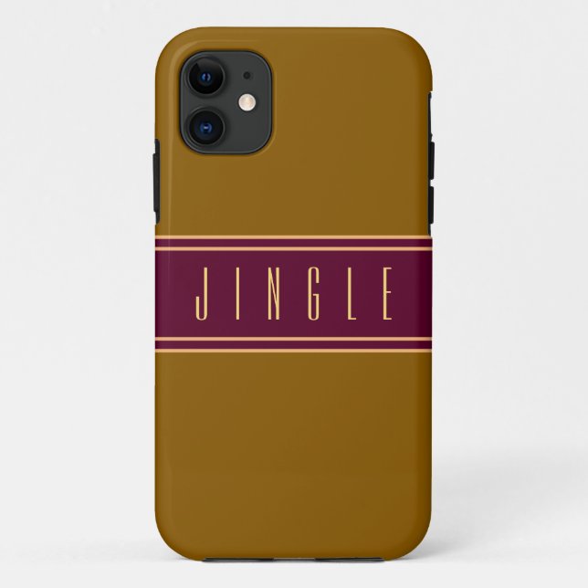 Coques Case-Mate iPhone JINGLE Classy Or Brown Bourgogne Rouge (Dos)
