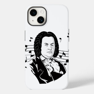 Coque Pour iPhone 14 Johann Sebastian Bach Portrait et buste avec notes